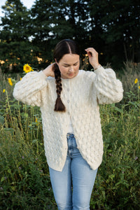 Chestnut Button Jacket / Women (knitting package)