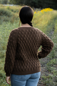 Chestnut Button Sweater / Women (knitting package)