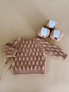 Chestnut Button Sweater (knitting package)