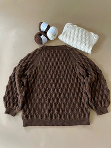 Chestnut Button Sweater / Women (knitting package)