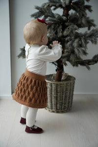 Chestnut Button Skirt (Danish)